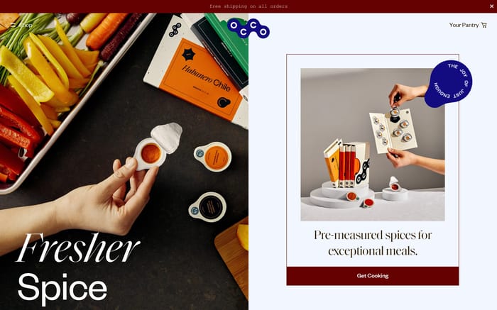 Occo Spices website preview