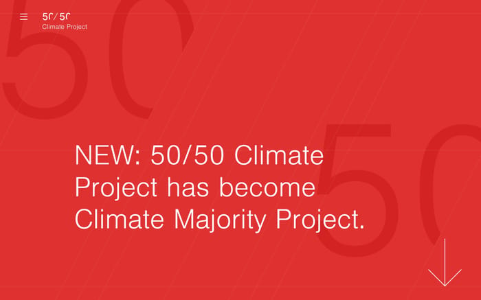 50/50 Climate Project website preview
