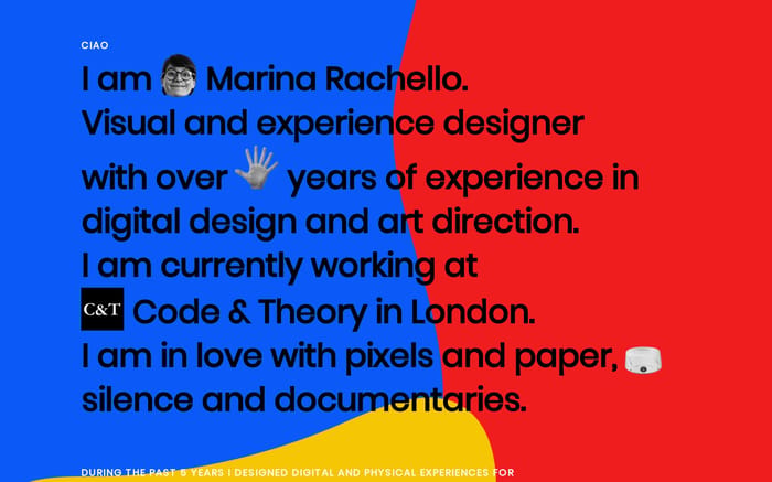 Marina Rachello website preview