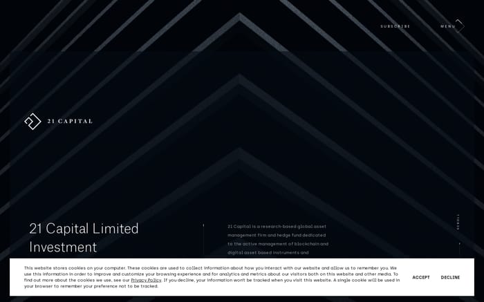 21 Capital website preview