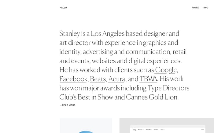 Stanley Chen website preview