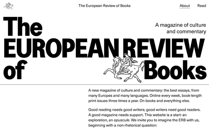 The european review of books website preview