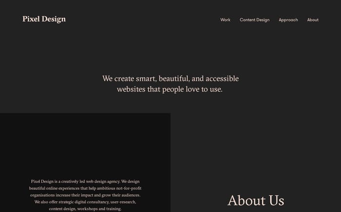 Pixel design website preview