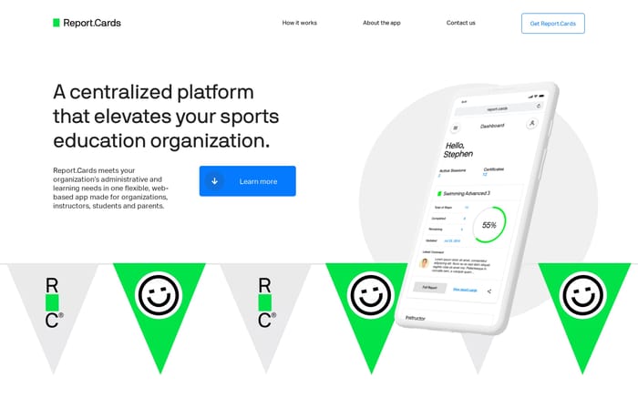 Report.Cards website preview