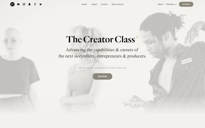 The creator class website preview