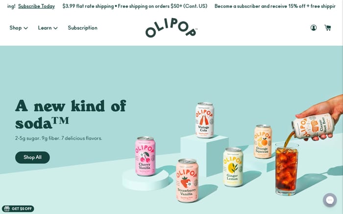 Olipop website preview