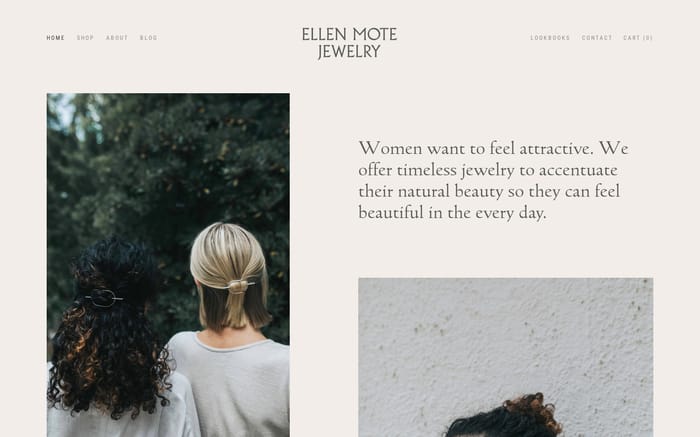 Ellen Mote Jewelry website preview