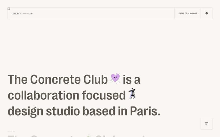 Concrete club studio website preview