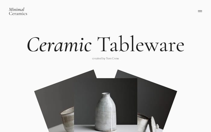 Minimal Ceramics website preview