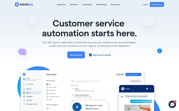 Mindsay website preview