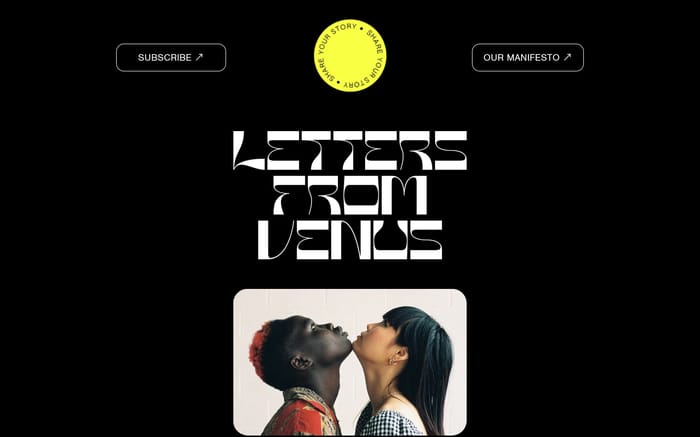 Letters From Venus website preview