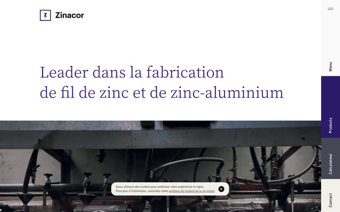 Zinacor website preview