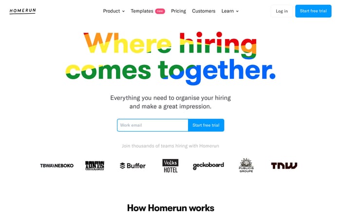 Homerun website preview