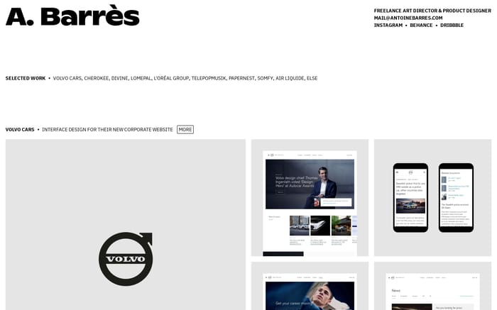 Antoine Barrès website preview