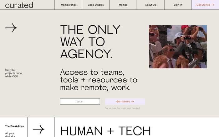 Curated website preview