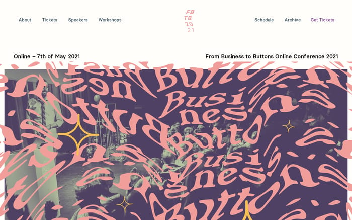 From Business to Buttons 2021 website preview