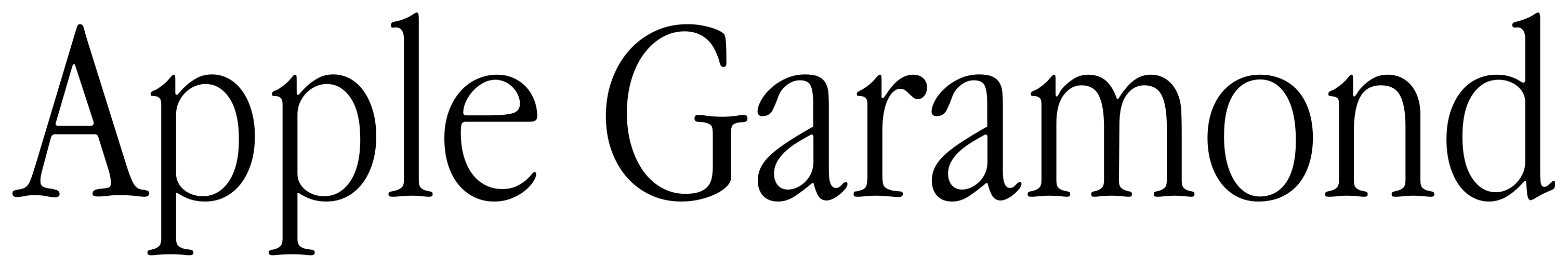 Apple Garamond font preview