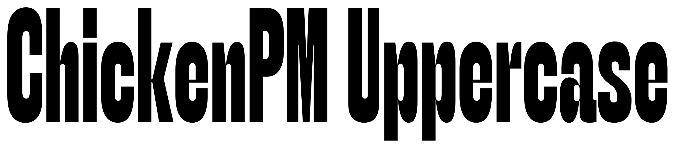 ChickenPM Uppercase font preview