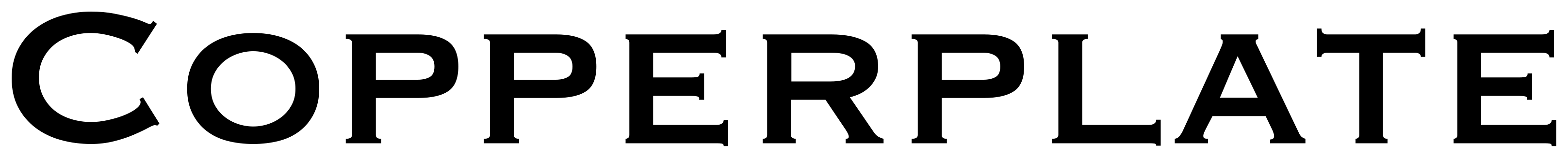 Copperplate font preview