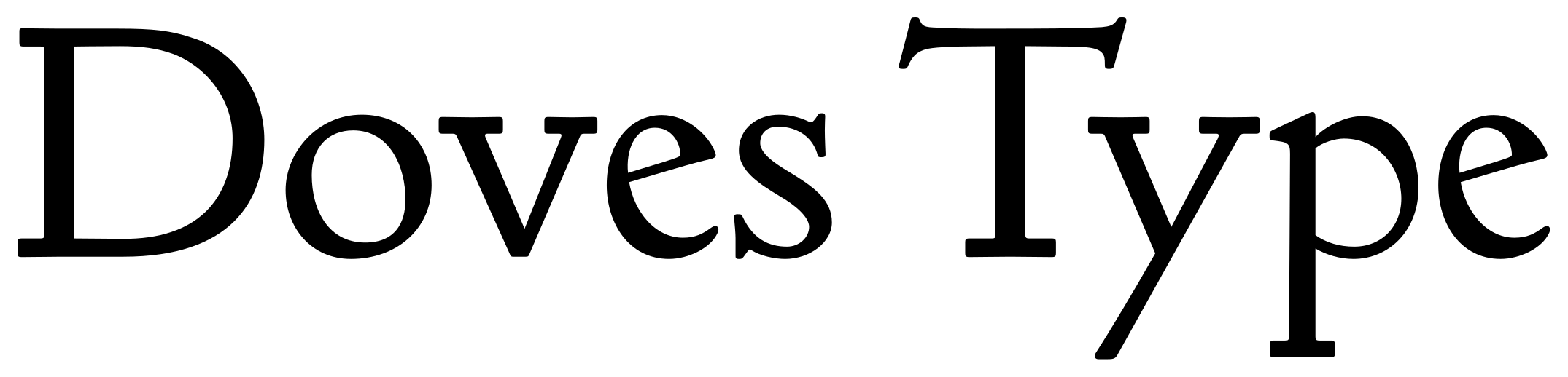 Doves Type font specimen