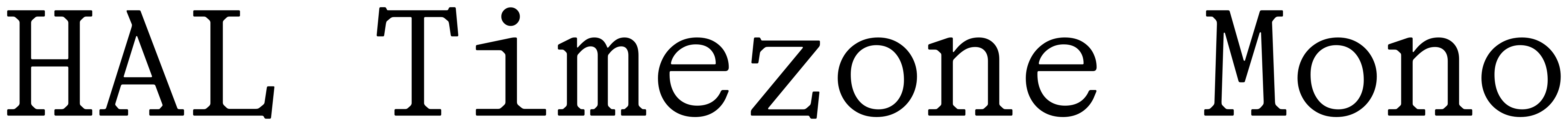HAL Timezone Mono font preview