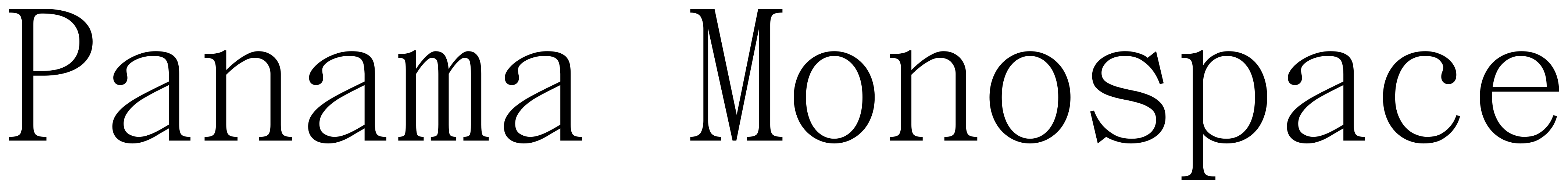 Panama Monospace font preview
