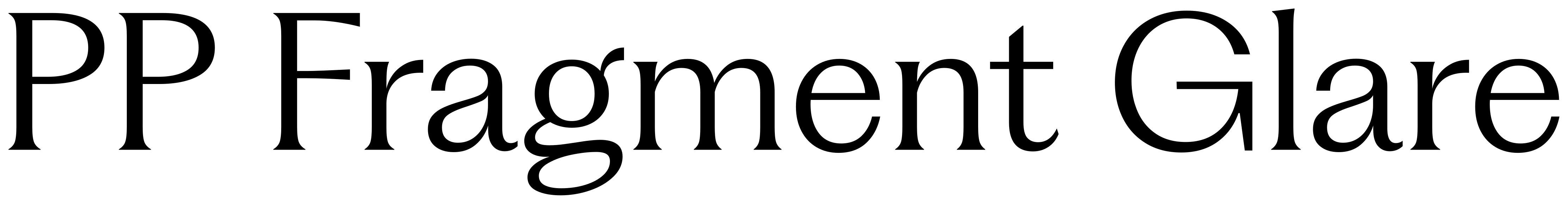 PP Fragment Glare font specimen