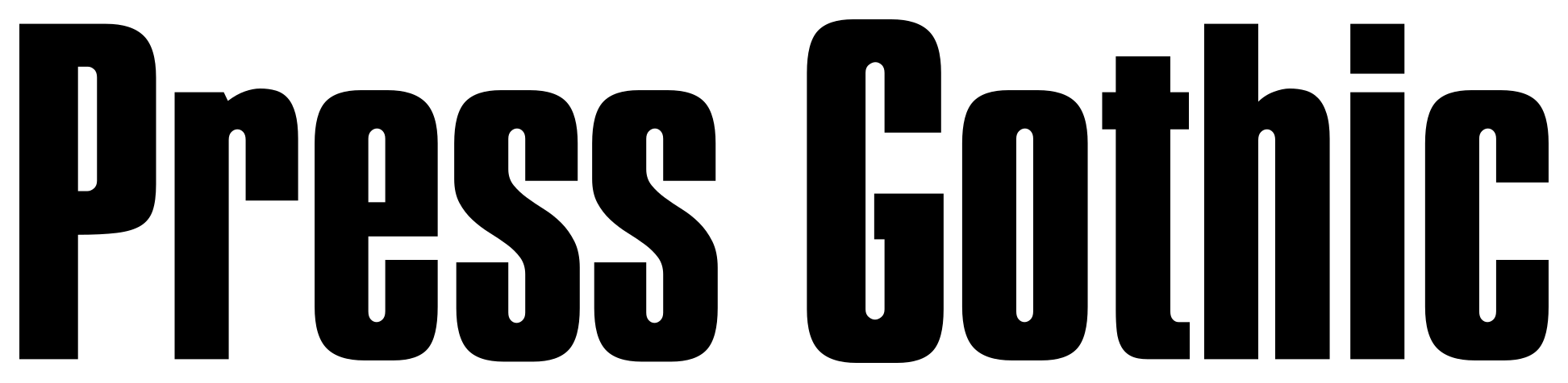 Press Gothic font preview