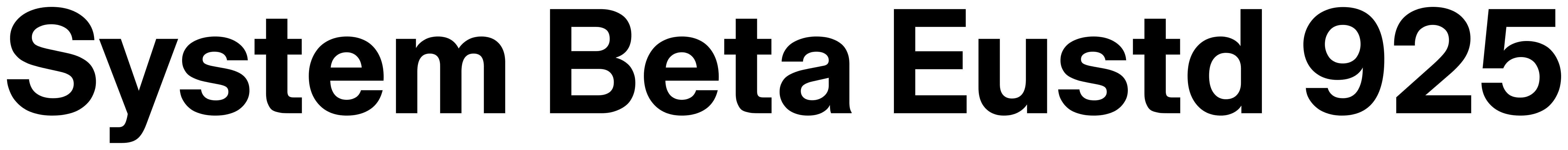 System Beta Eustd 925 font preview