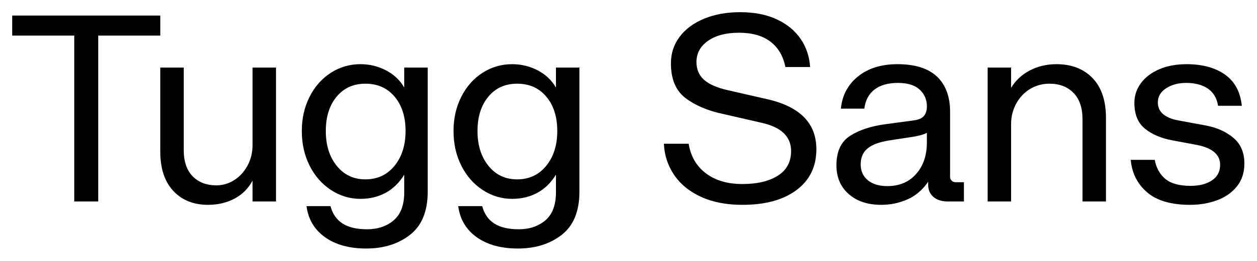 Tugg Sans font preview