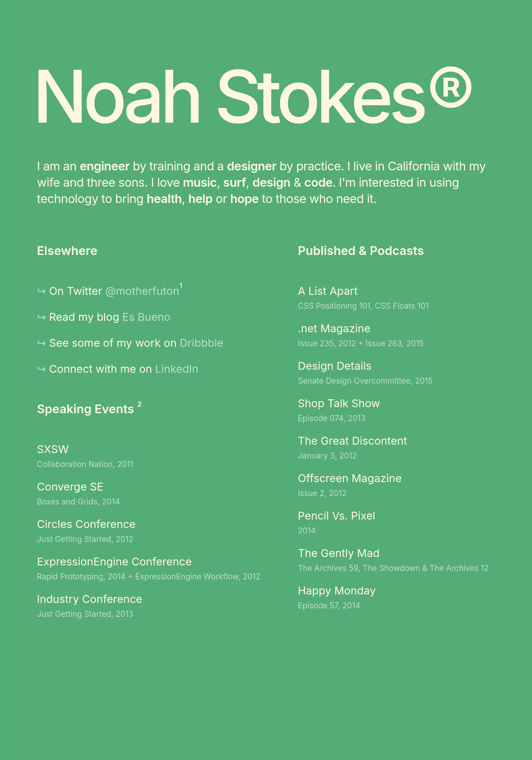 Noah Stokes About Us design