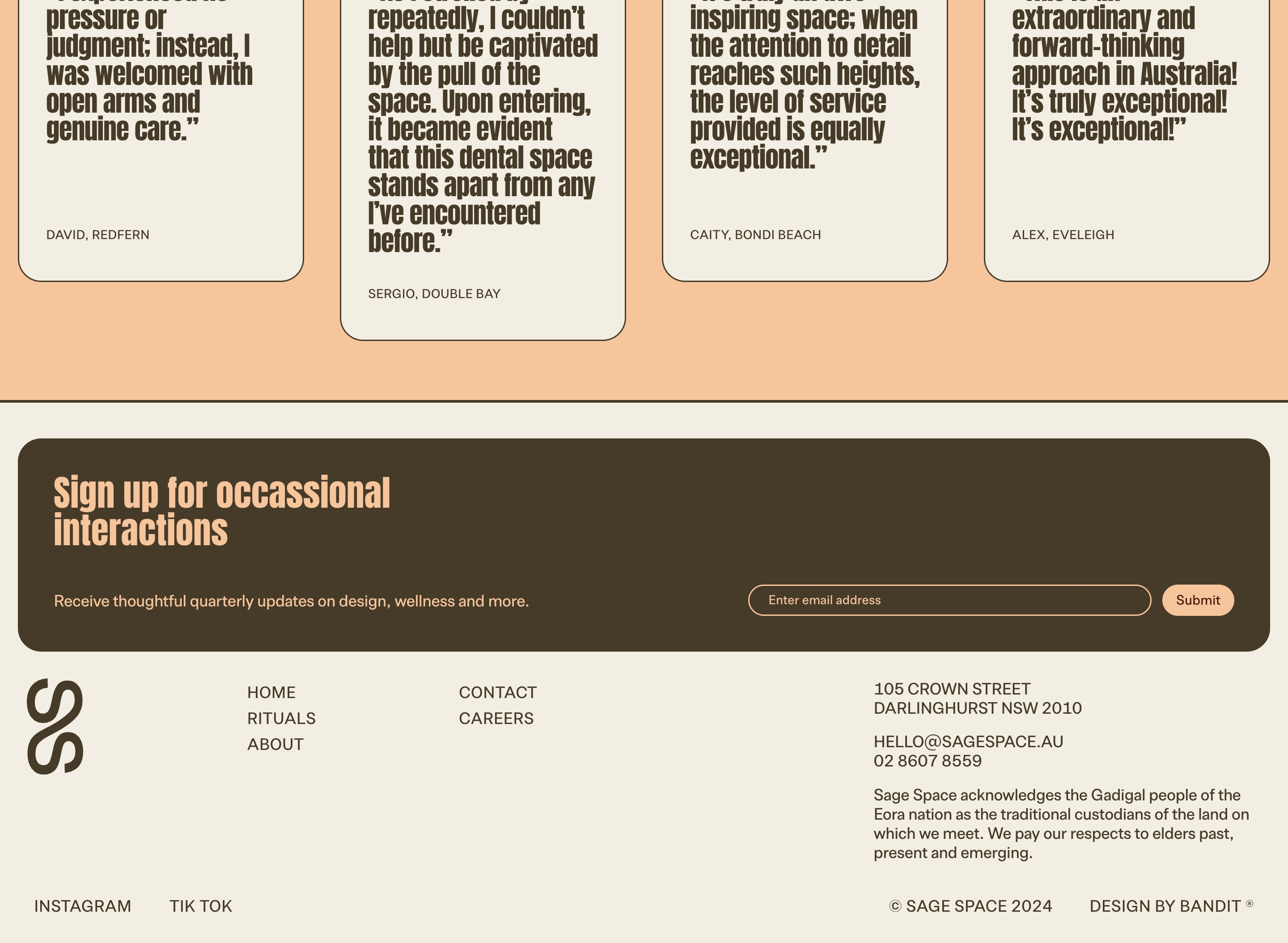 Sage Space Footer design