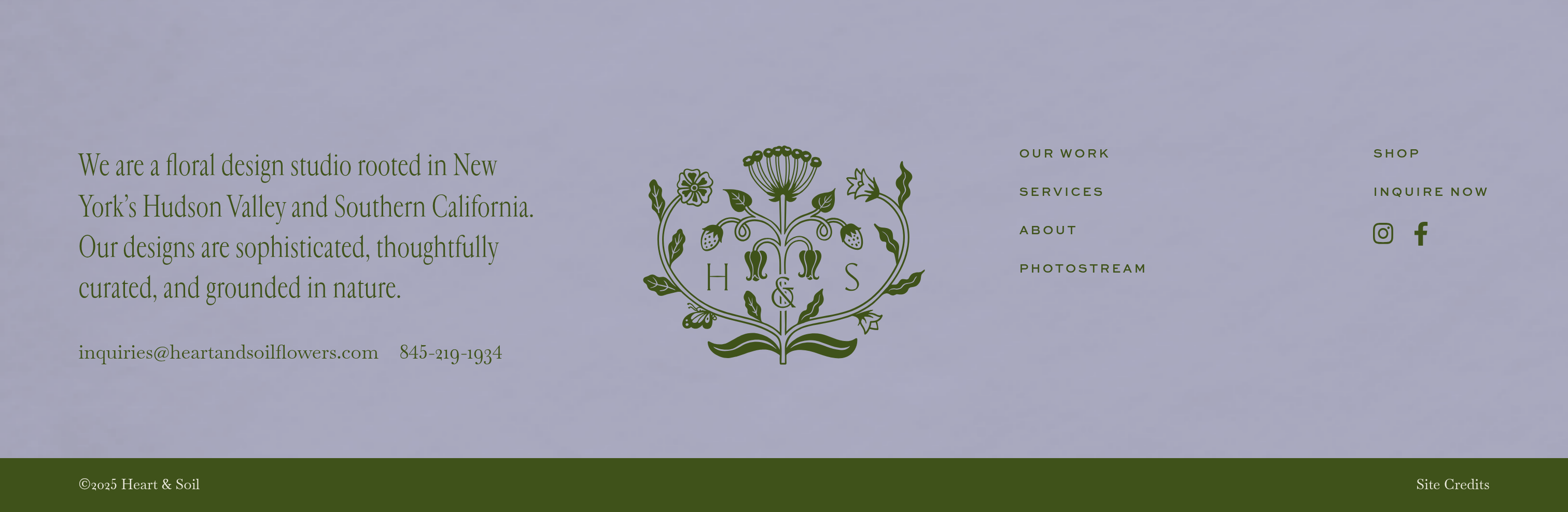 Heart & Soil Flowers Footer design