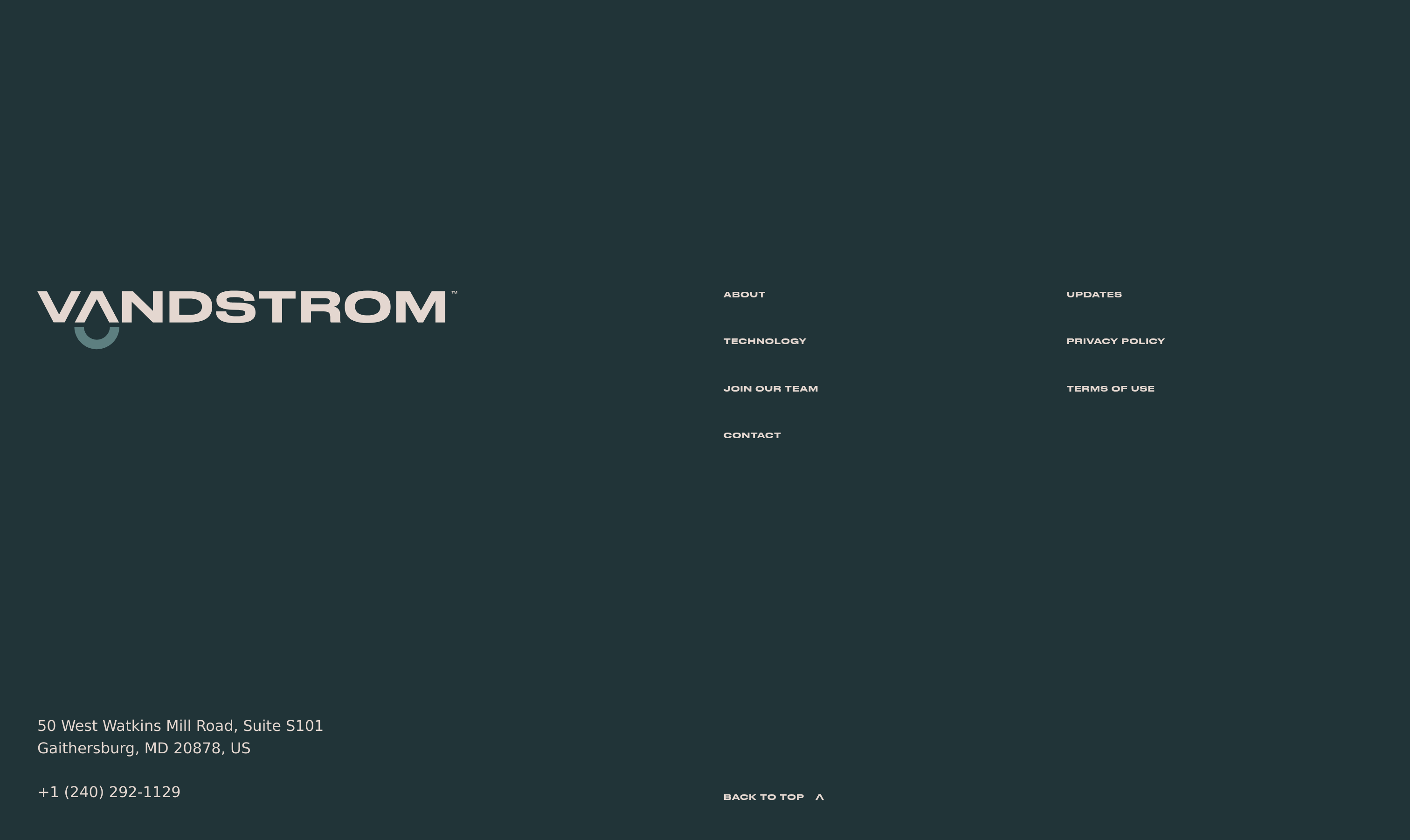 Vandstrom Footer design