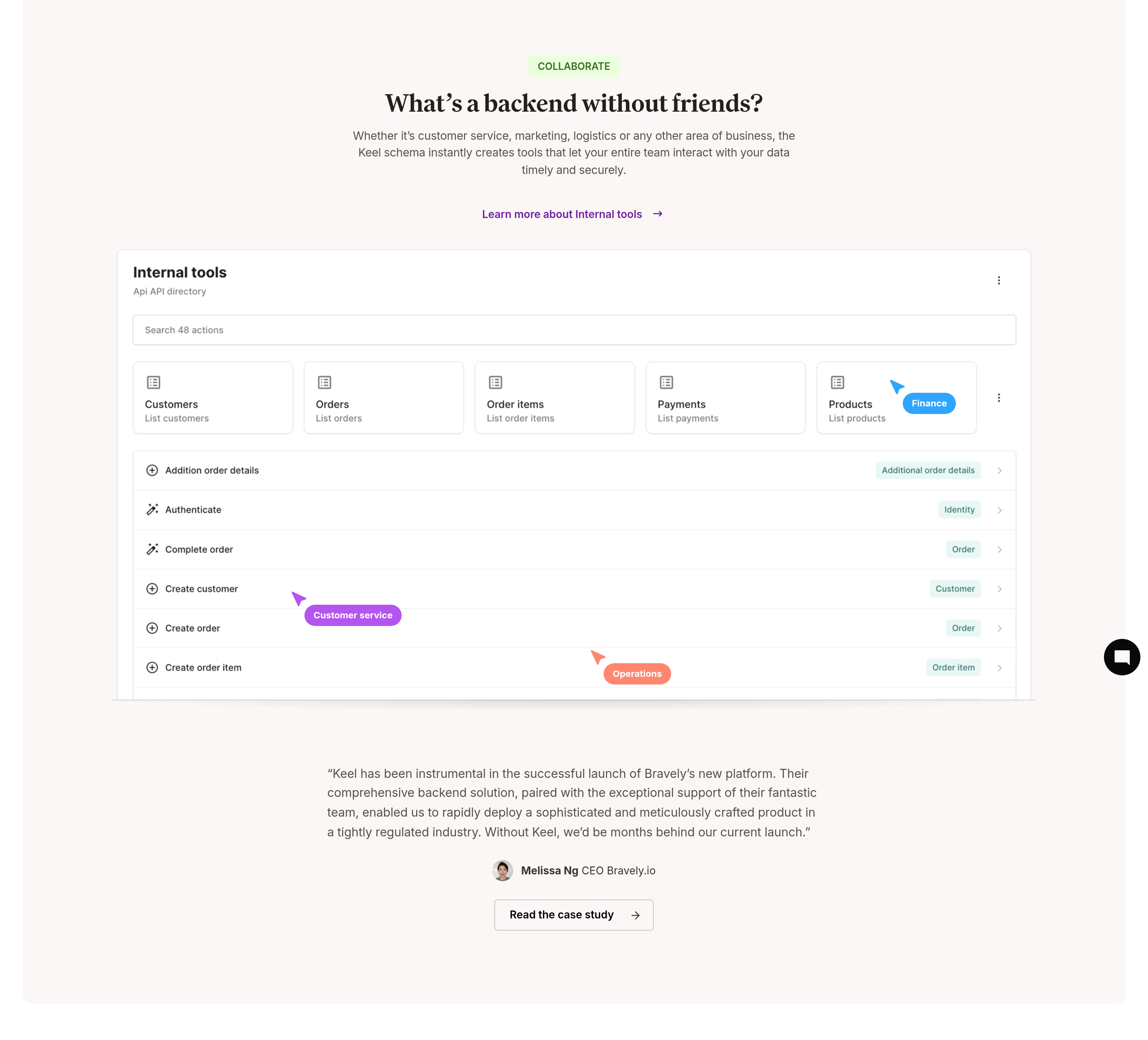 Keel Call to Action design