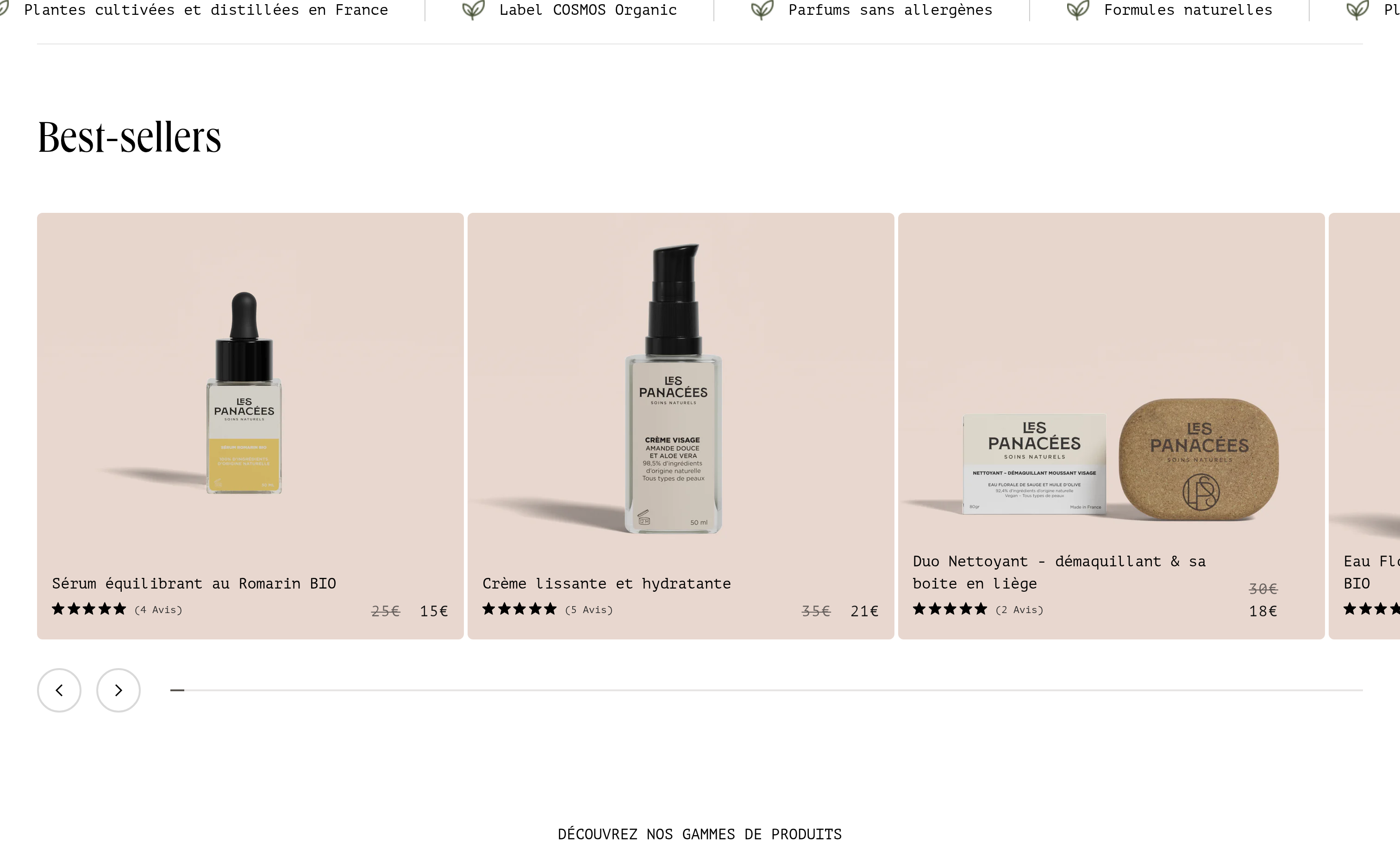 Les Panacées Featured Content design