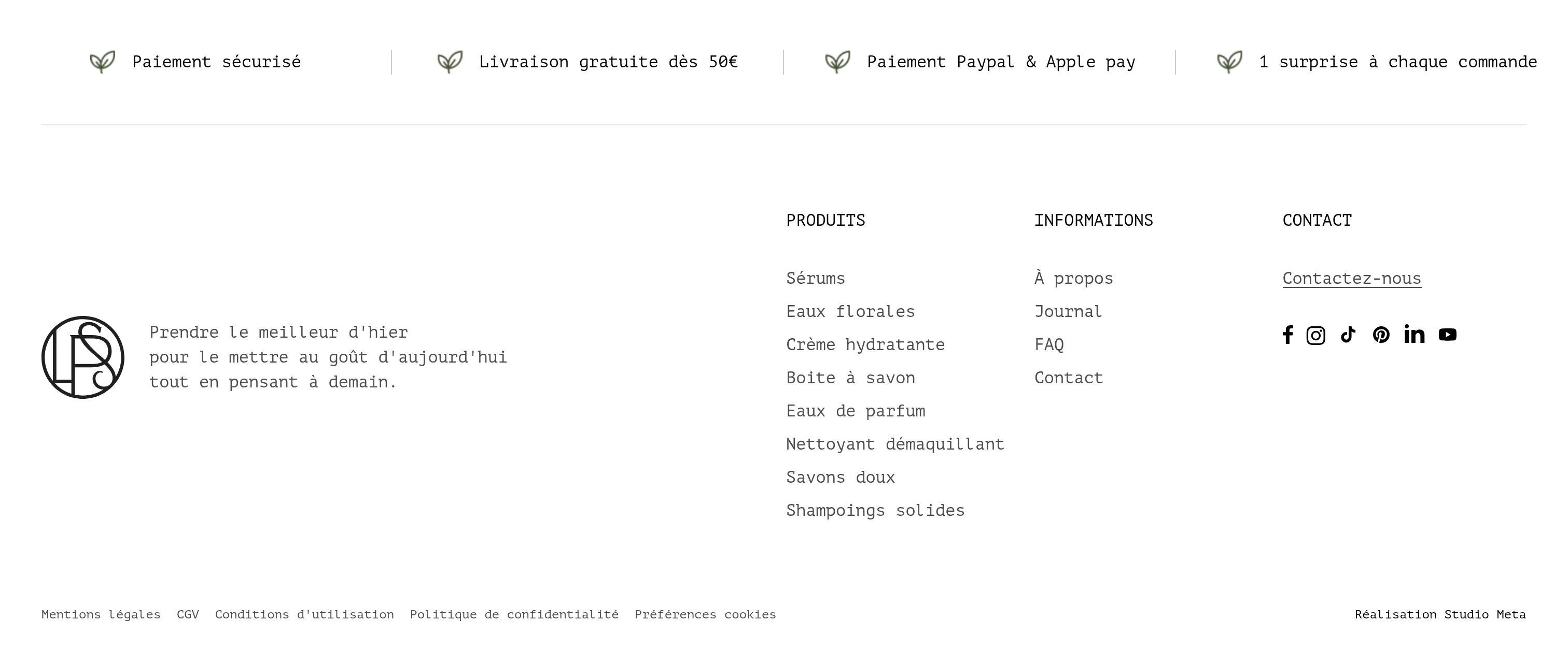 Les Panacées Footer design