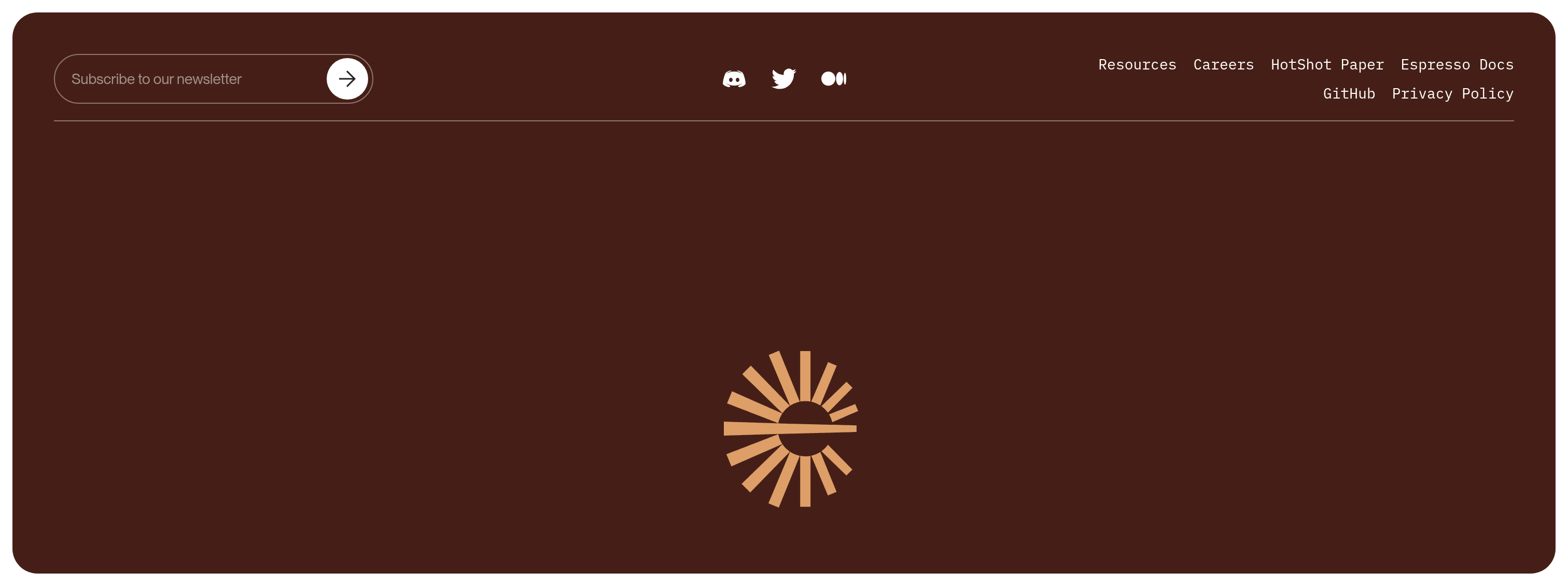 Espresso Systems Footer design