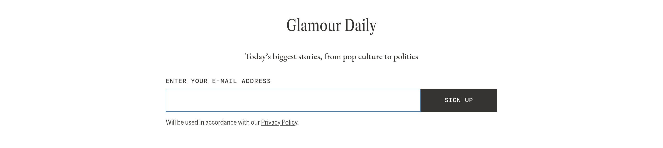 Glamour Newsletter design
