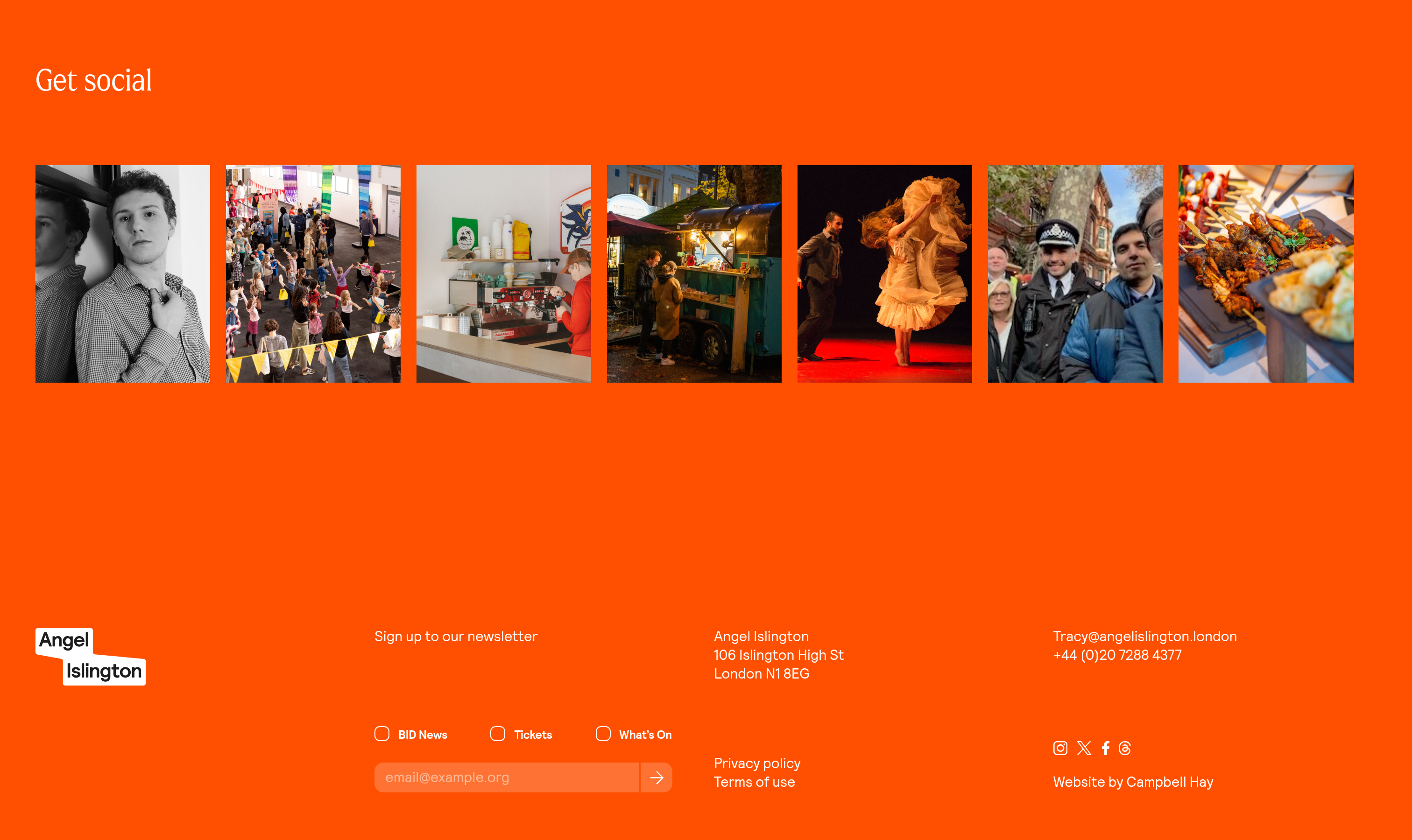 Discover Angel Islington Footer design