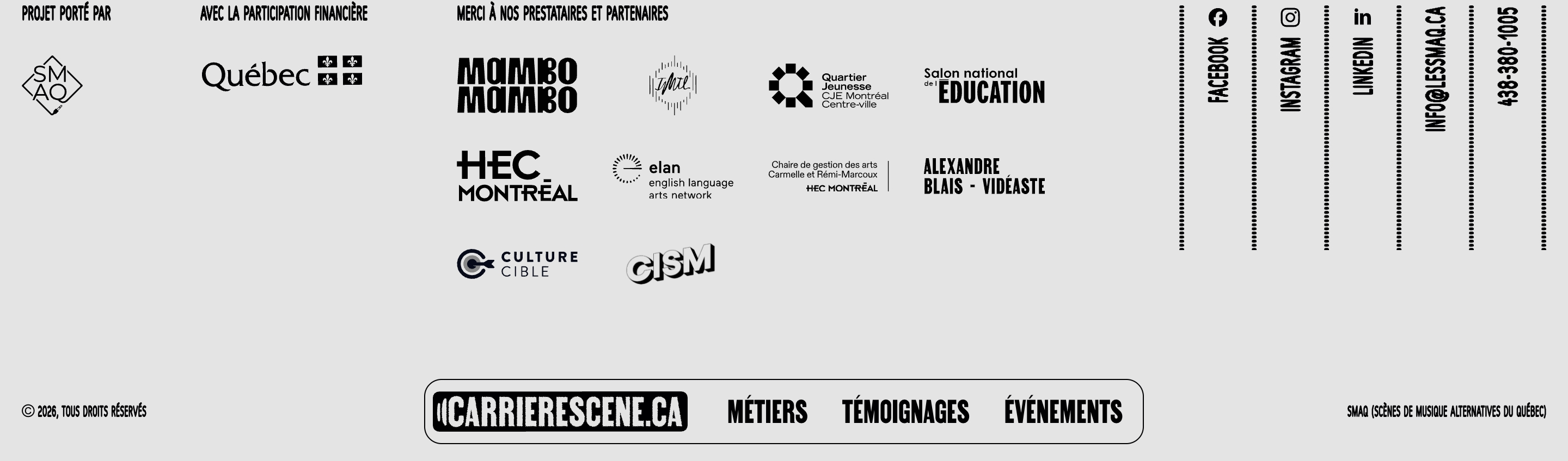 Scenes de Musique Alternatives du Quebec Footer design
