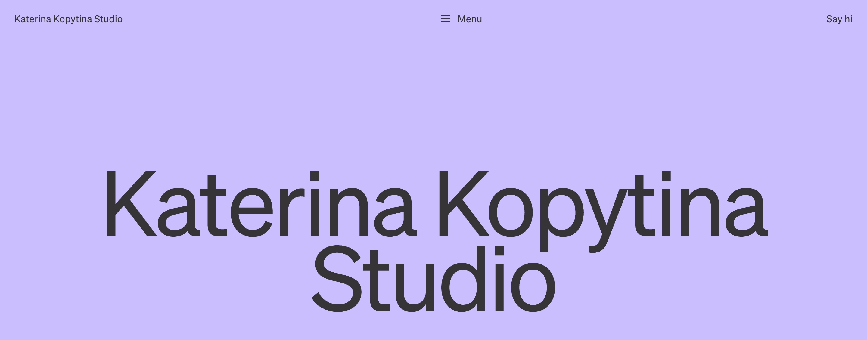 Katerina Kopytina Studio Header design