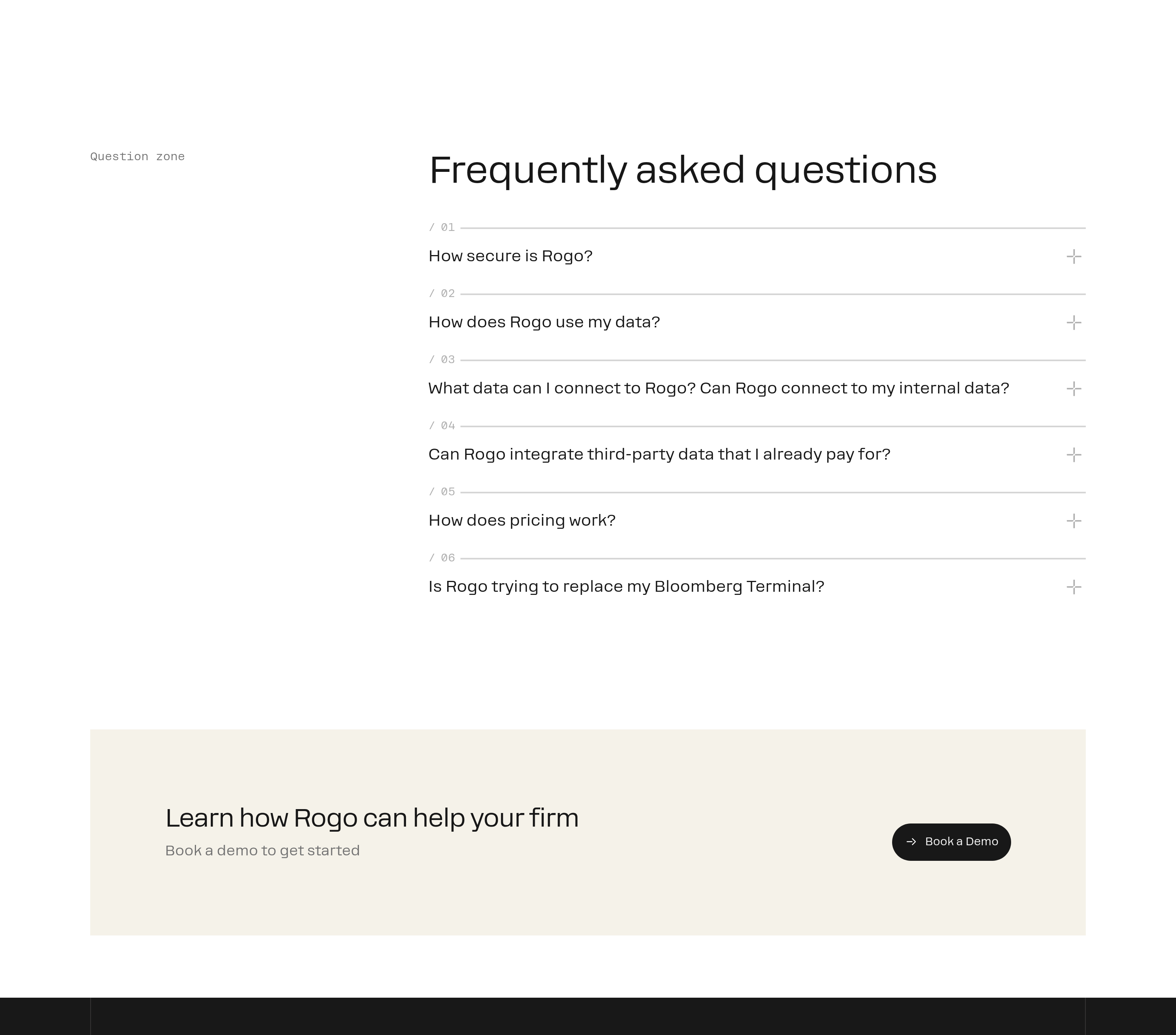 Rogo FAQ design