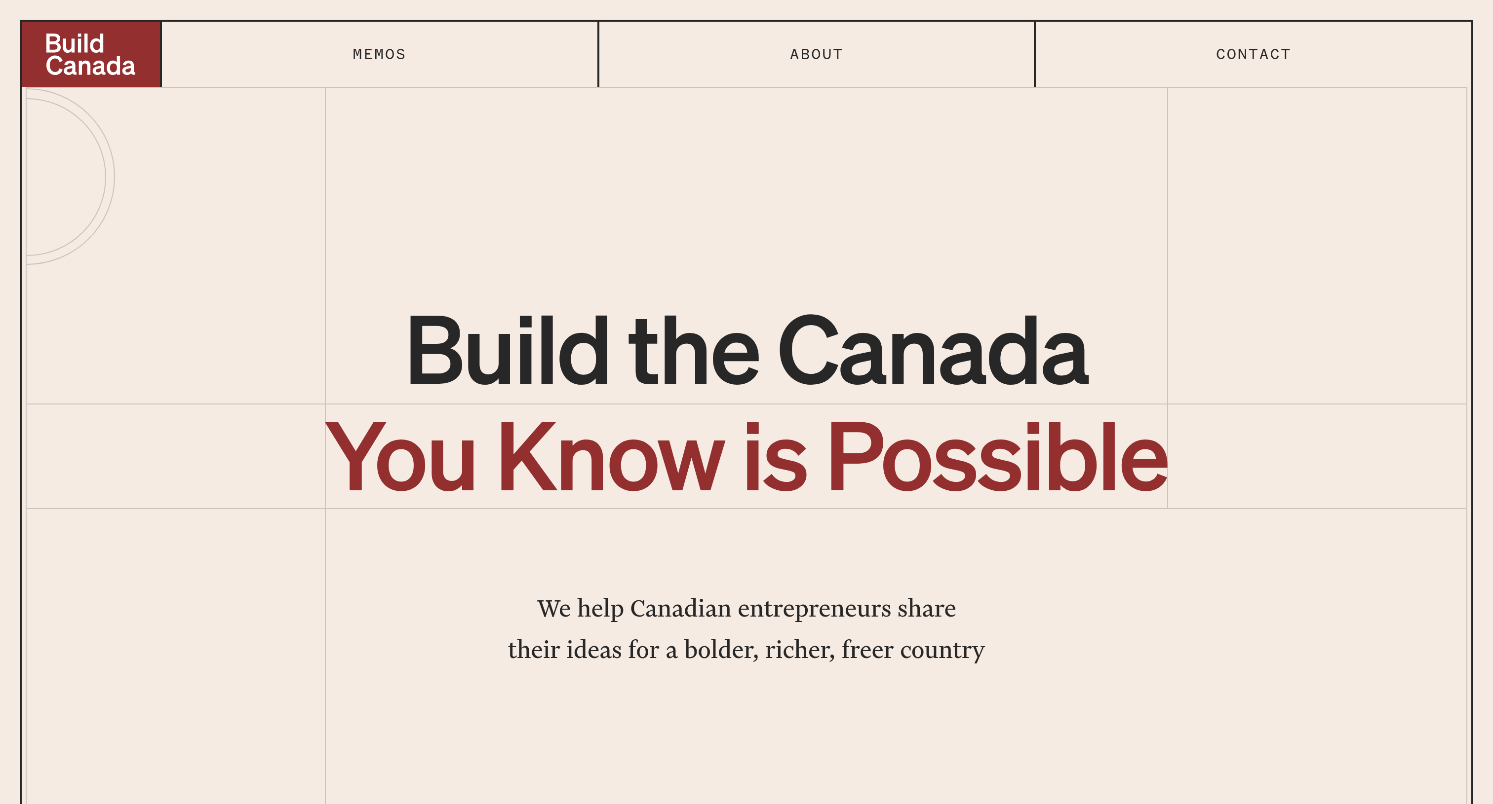 Build Canada Hero design
