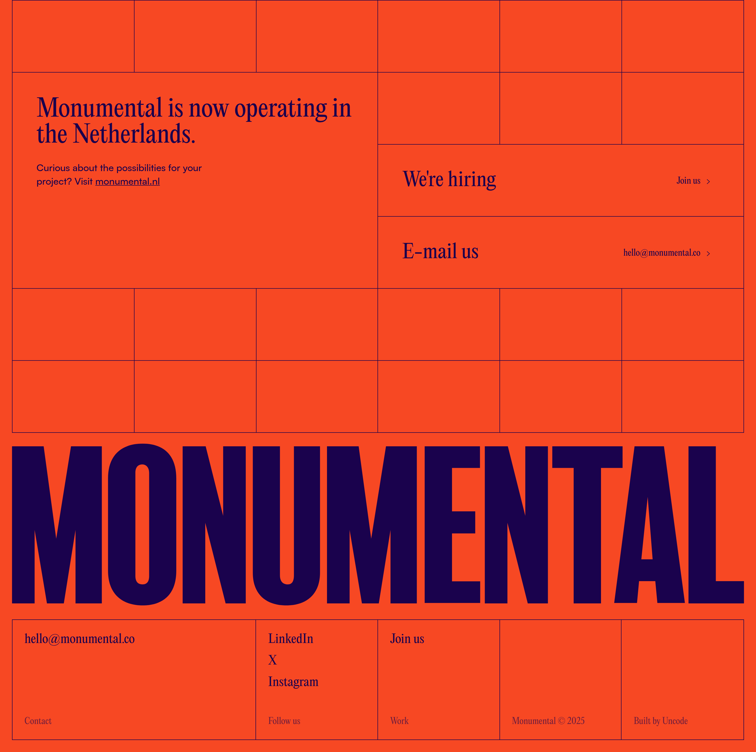 Monumental Footer design