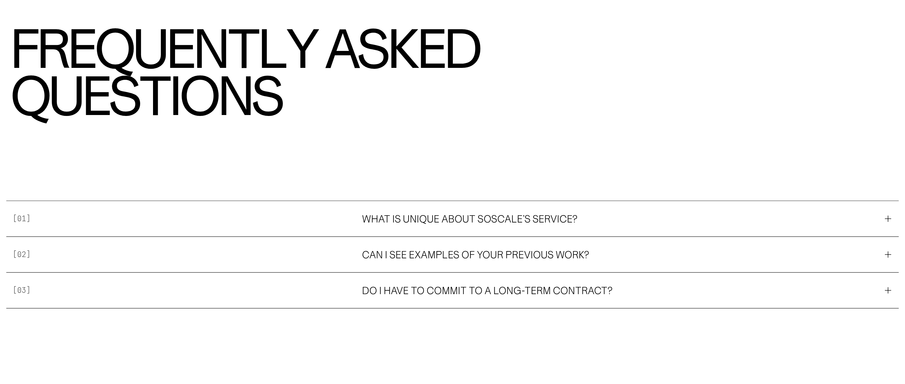 SoScale Media FAQ design