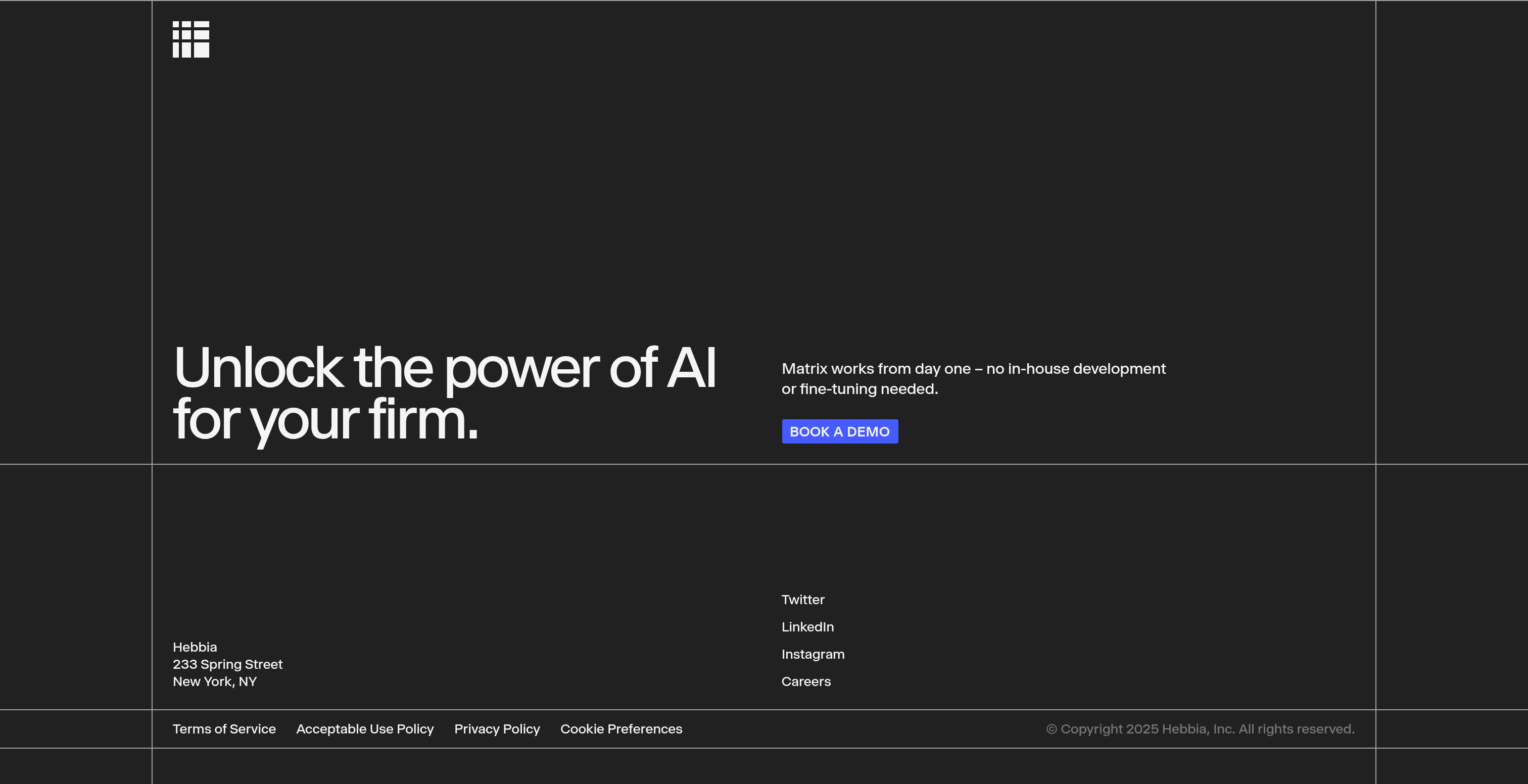 Hebbia Footer design