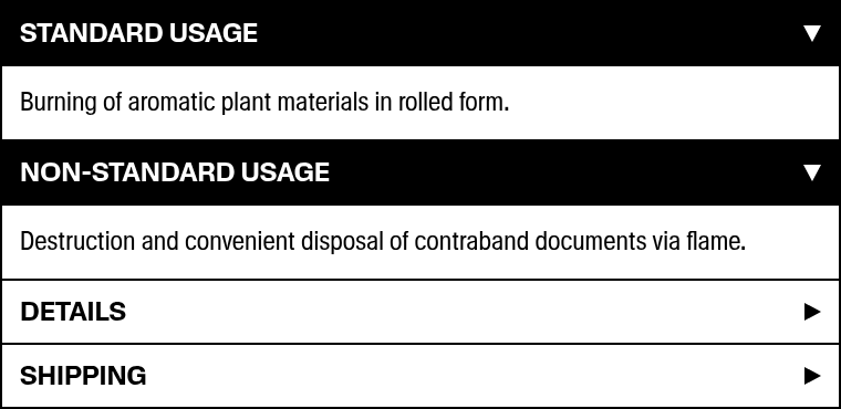Standard Equipment section design