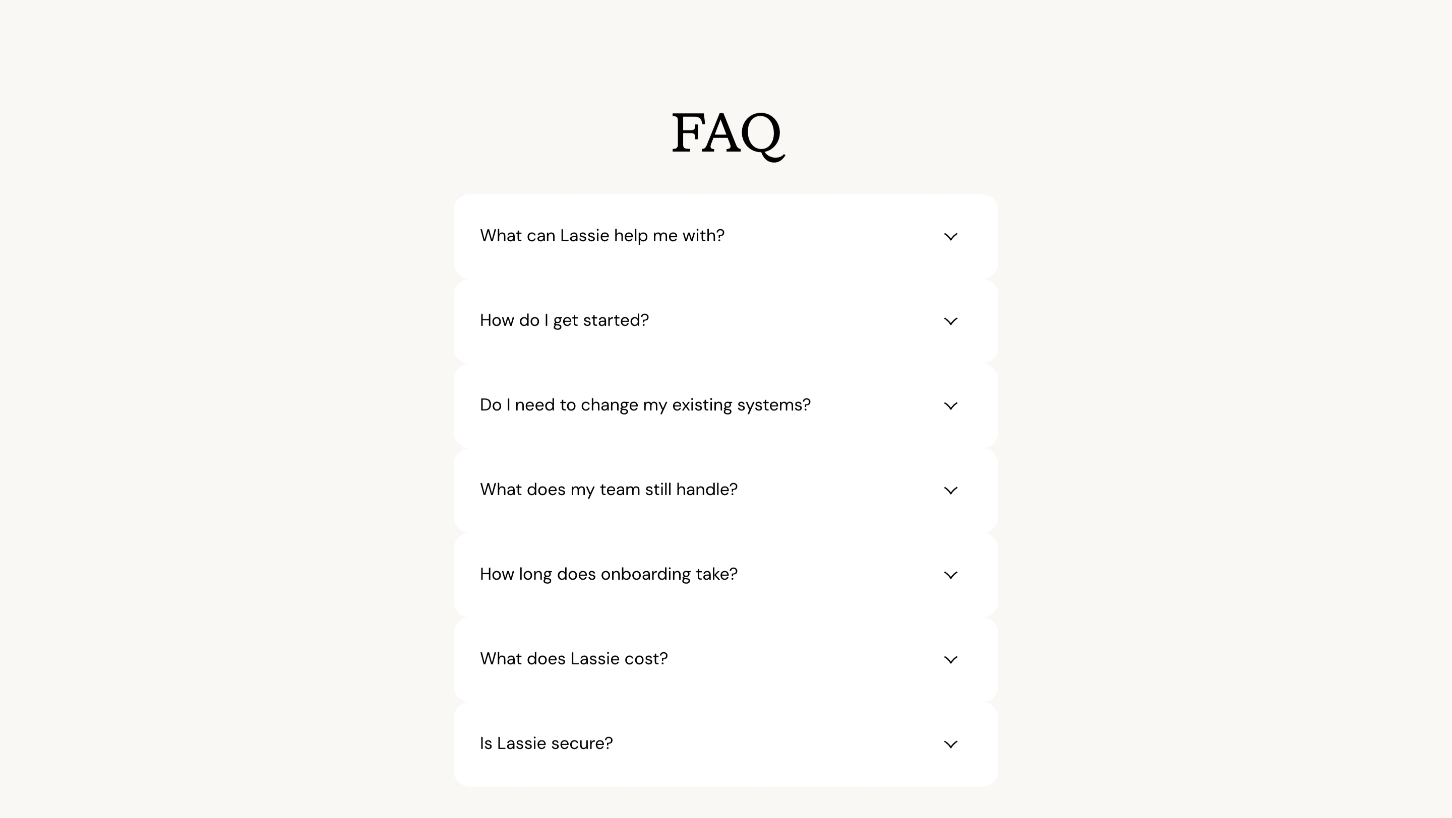 Lassie FAQ design