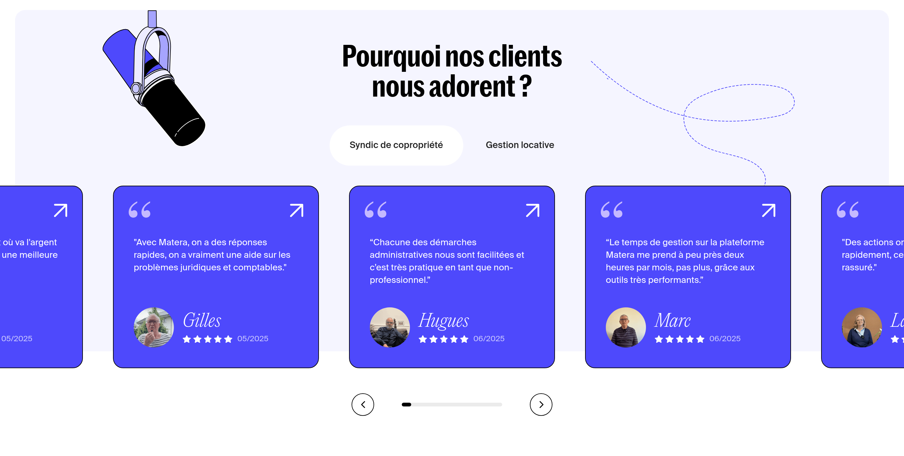Matera Testimonial design